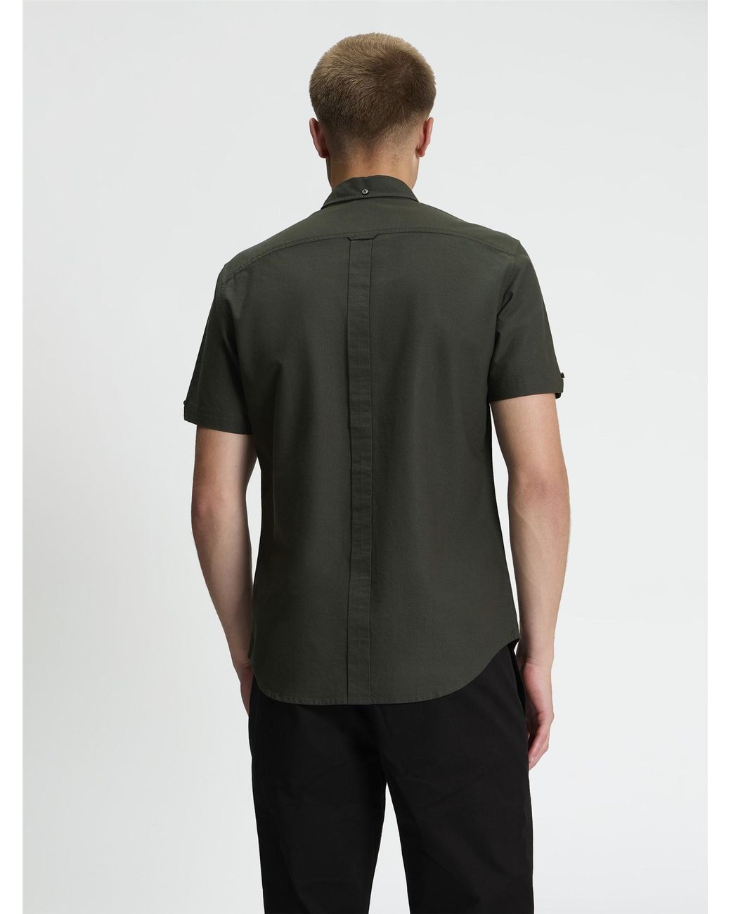 Ben Sherman Short Sleeve Signature Oxford Shirt In Lotus Green for men