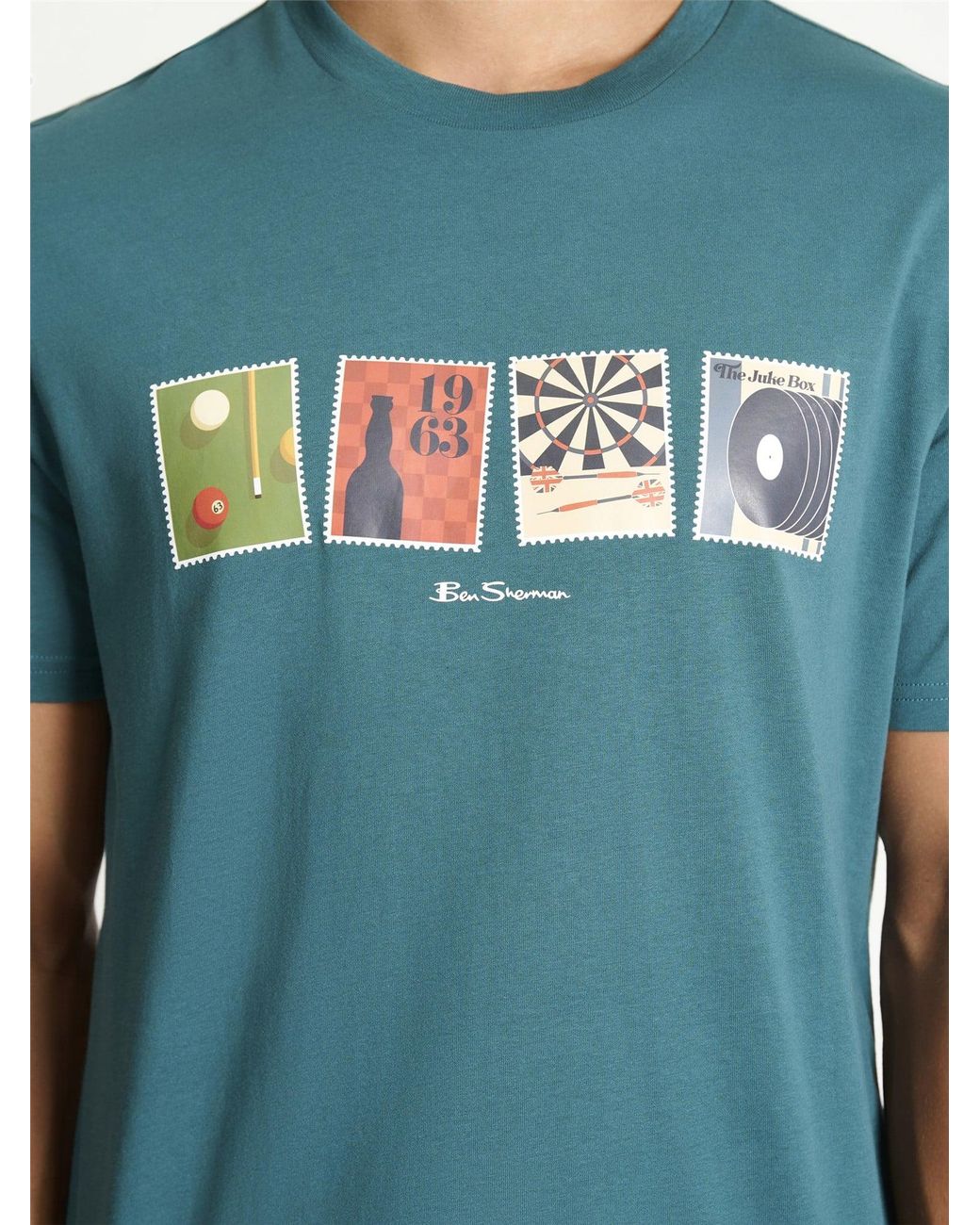 Ben Sherman Blue Pub Sports Tee In Dark Green for men