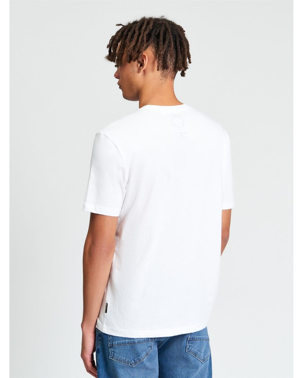 Ben Sherman Blue Short Sleeve Festival Flag Tshirt In White for men