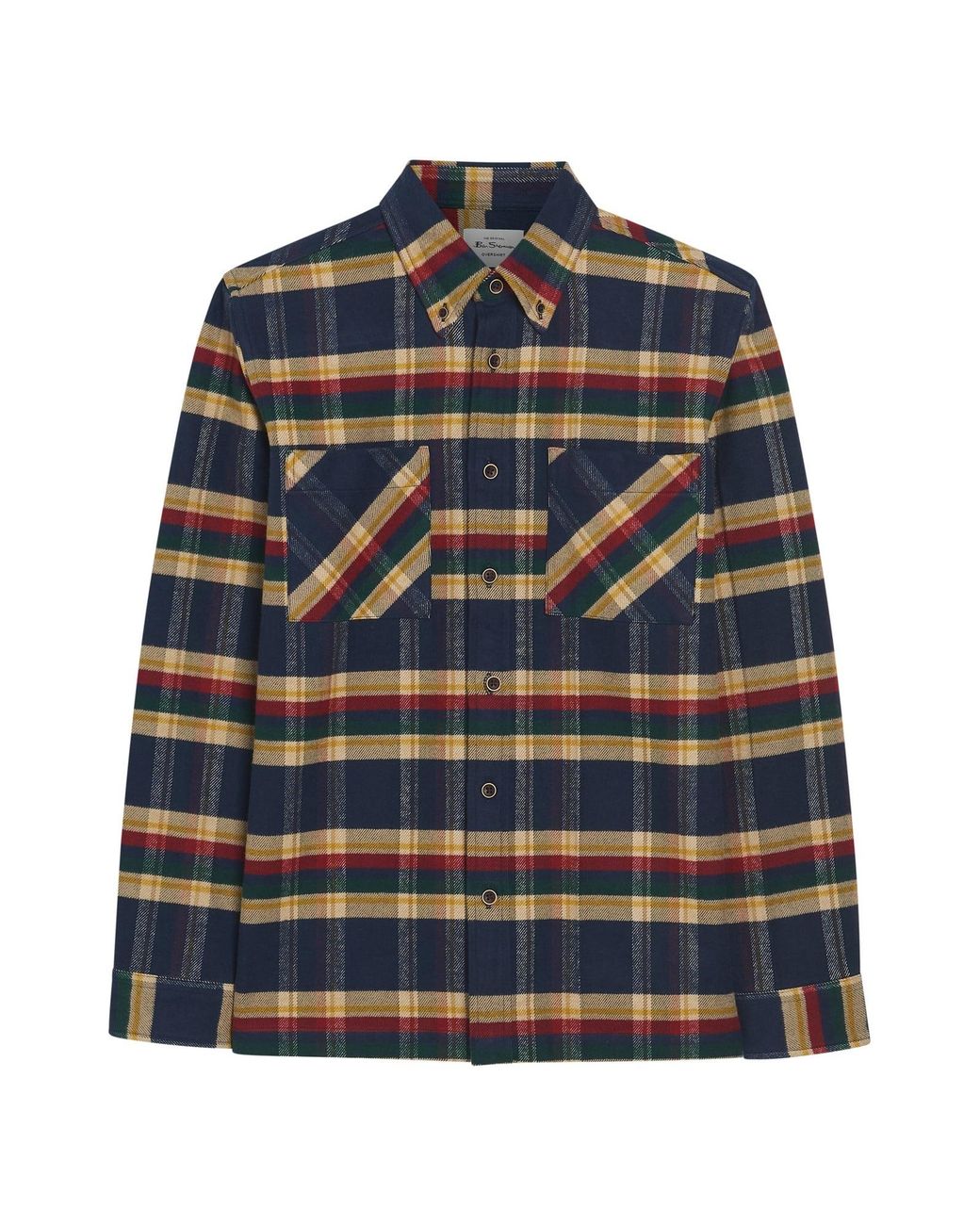 Ben Sherman Blue Brushed Ivy Check Shirt In Dark Navy for men