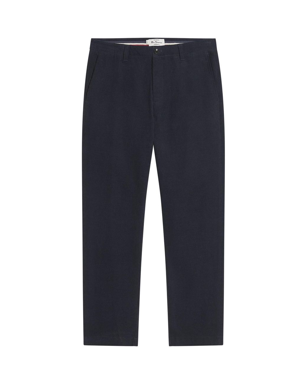 Ben Sherman Red Corduroy Taper Fit Trousers In Dark Navy for men