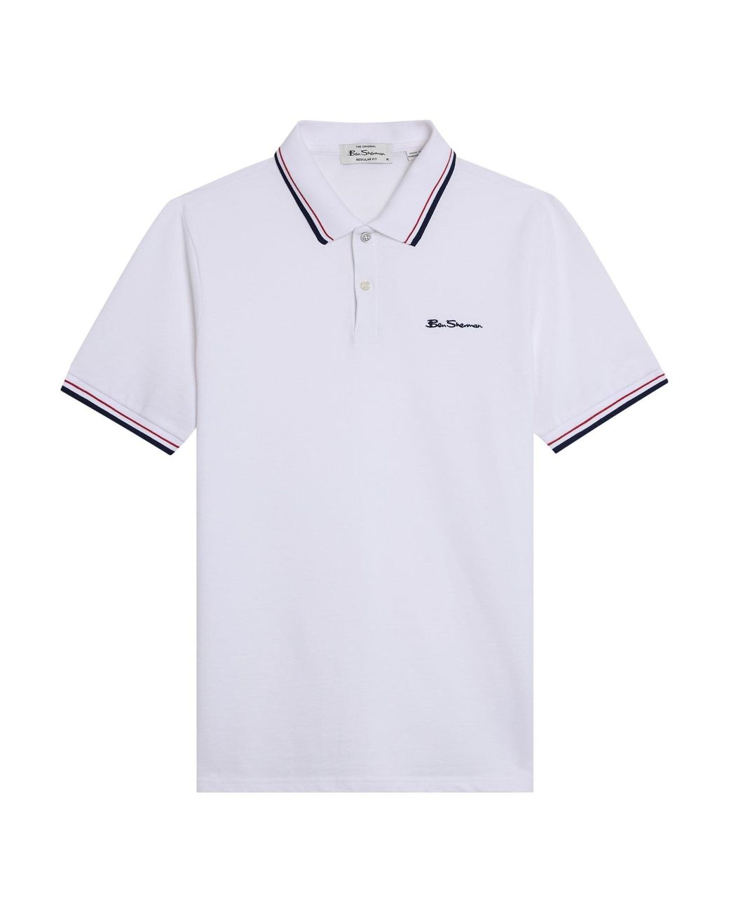 Ben Sherman White Short Sleeve Signature Pique Polo In for men