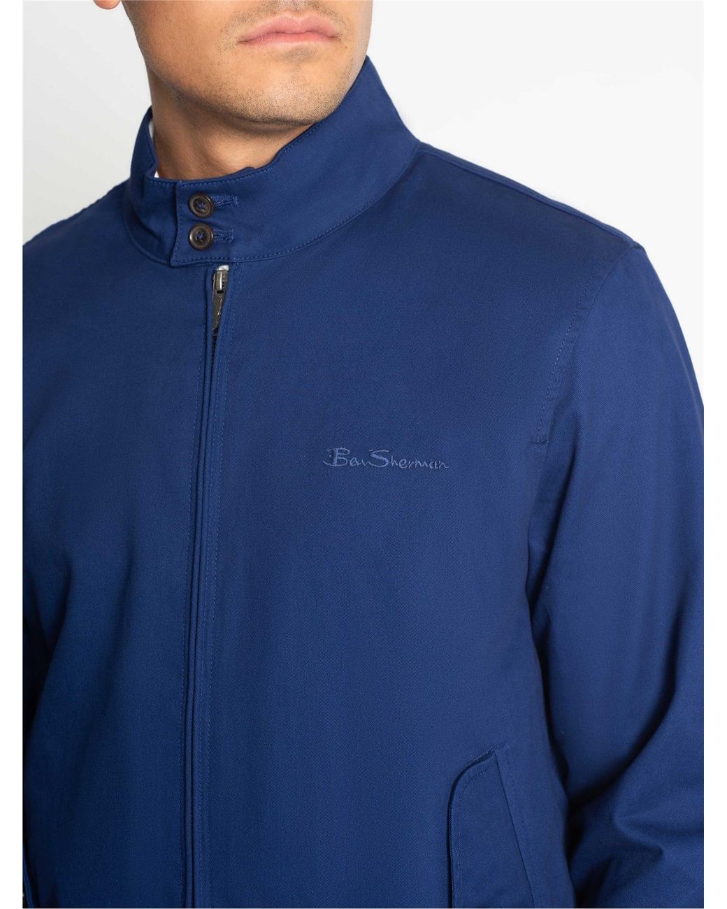 Ben Sherman Rim Hem Signature Harrington In Persian Blue for men