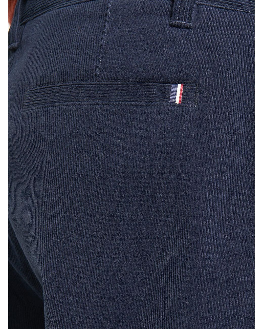 Ben Sherman Red Corduroy Taper Fit Trousers In Dark Navy for men