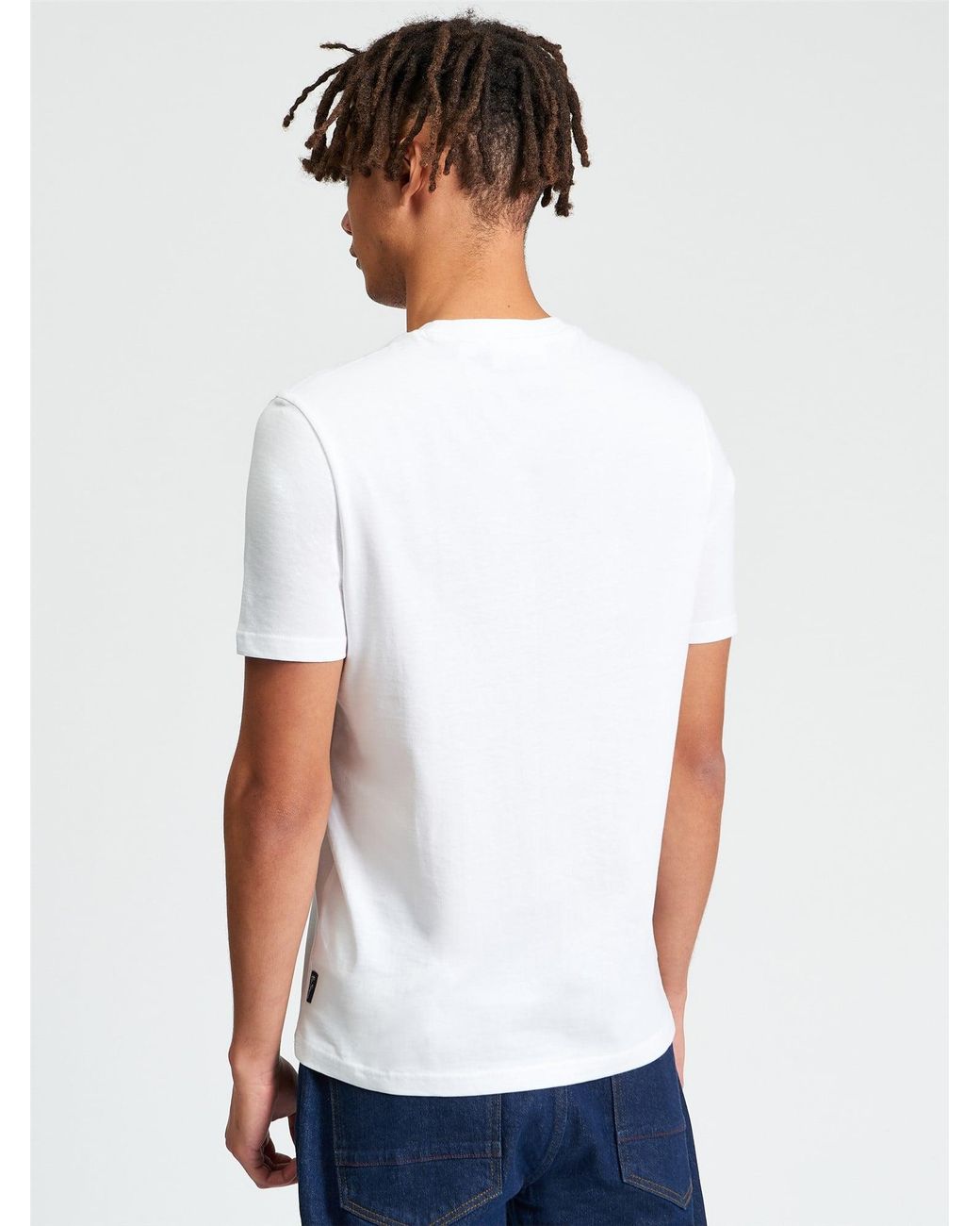 Ben Sherman Blue Gold Fish Bowl Tee In White for men