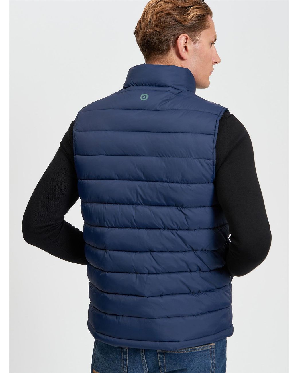 Ben Sherman Blue Padded Gilet In Dark Navy for men