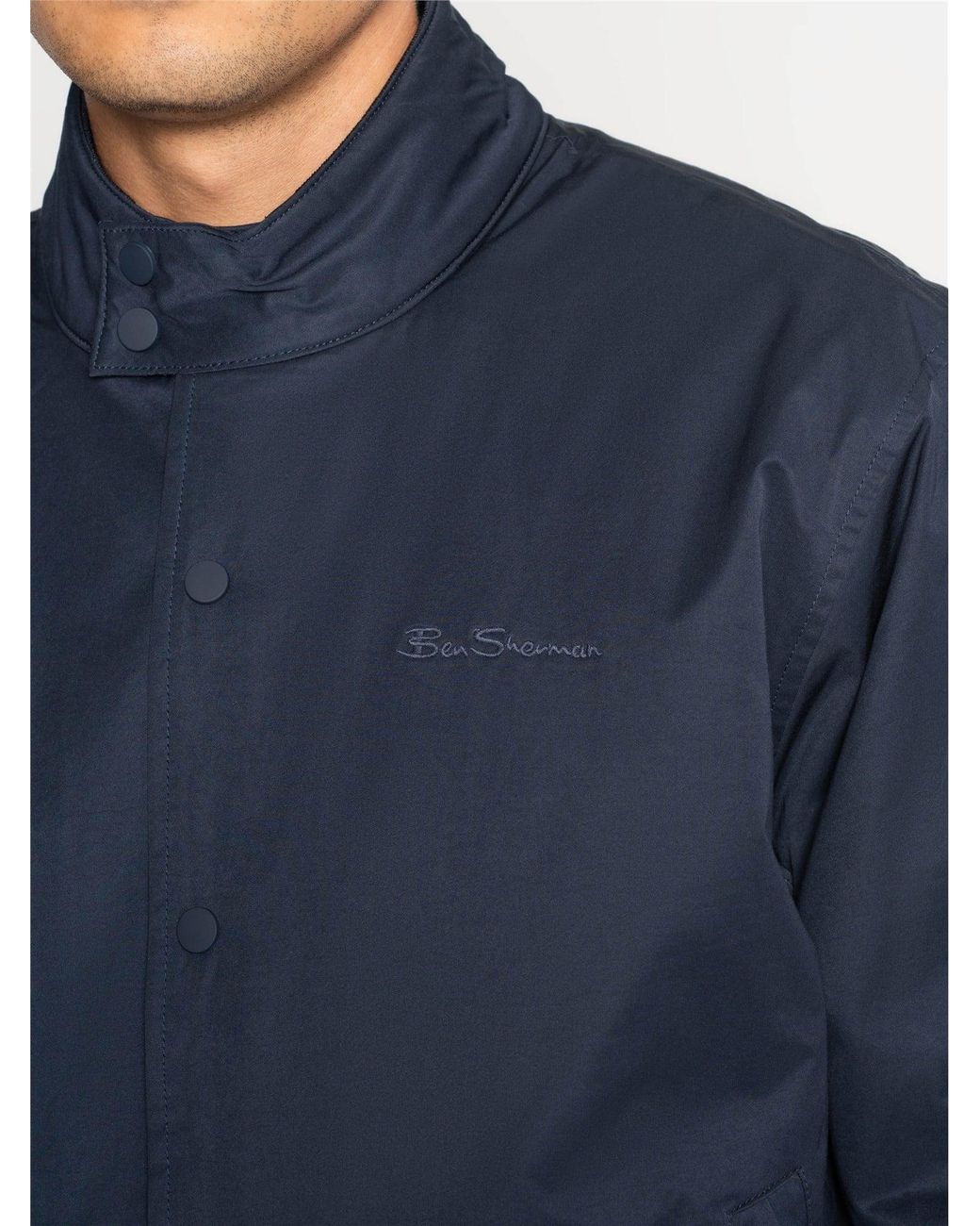 Ben Sherman Blue Sports Harrington In Dark Navy for men