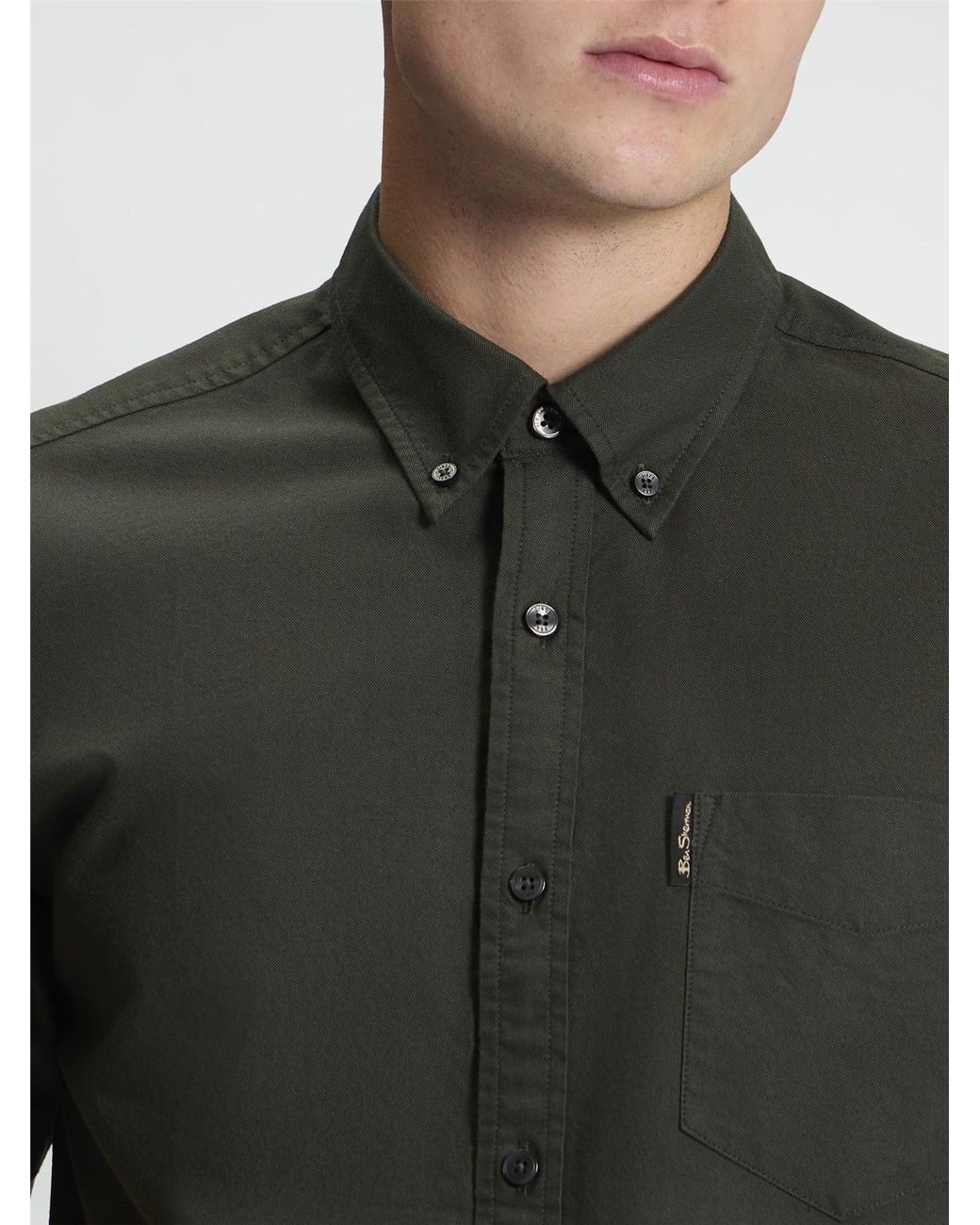 Ben Sherman Short Sleeve Signature Oxford Shirt In Lotus Green for men