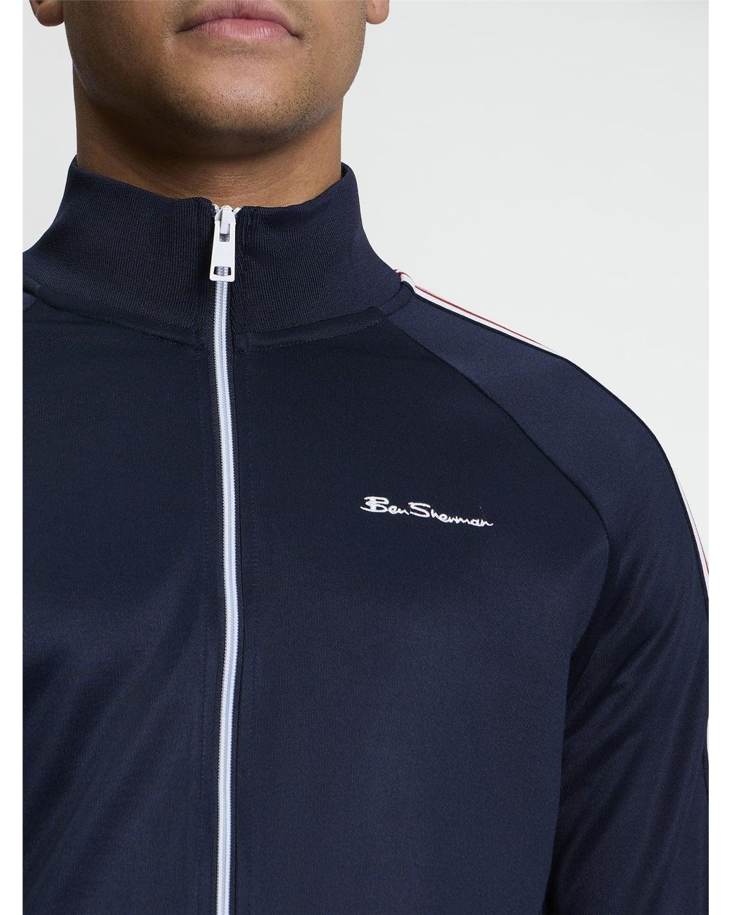 Ben Sherman Blue House Tape Track Top In Dark Navy for men