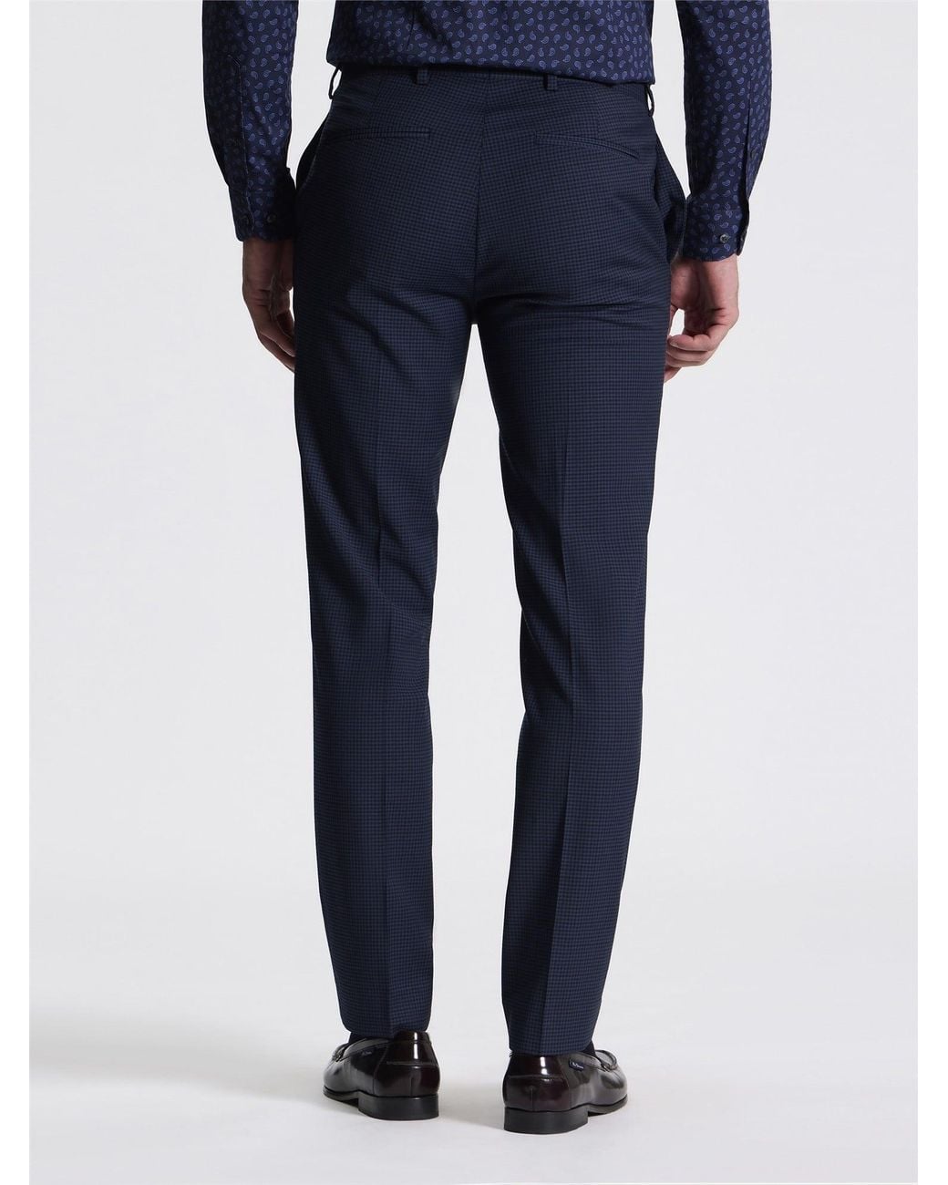Ben Sherman Blue Tonal Trouser In Navy for men