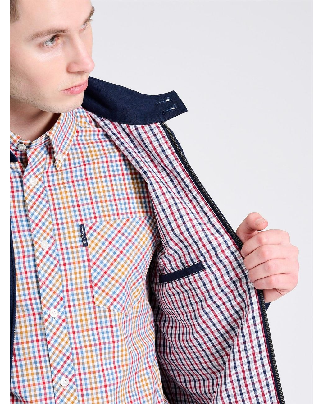 Ben Sherman Blue Rim Hem Signature Harrington In for men