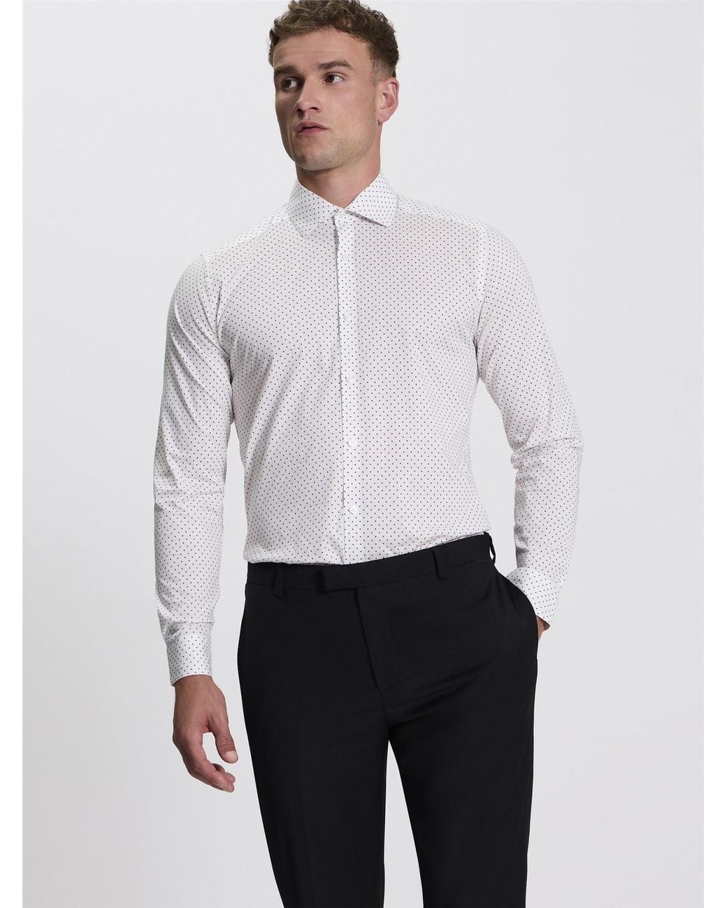 Ben Sherman Scattered Geo Print Shirt In White for men