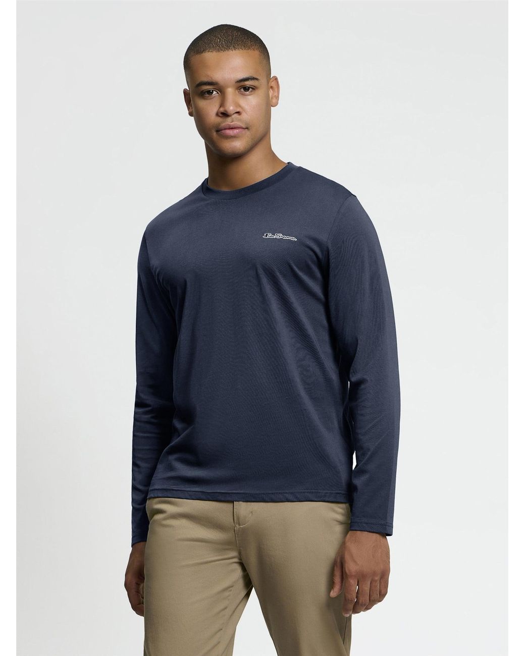 Ben Sherman Blue Long Sleeve Signature Tshirt In for men