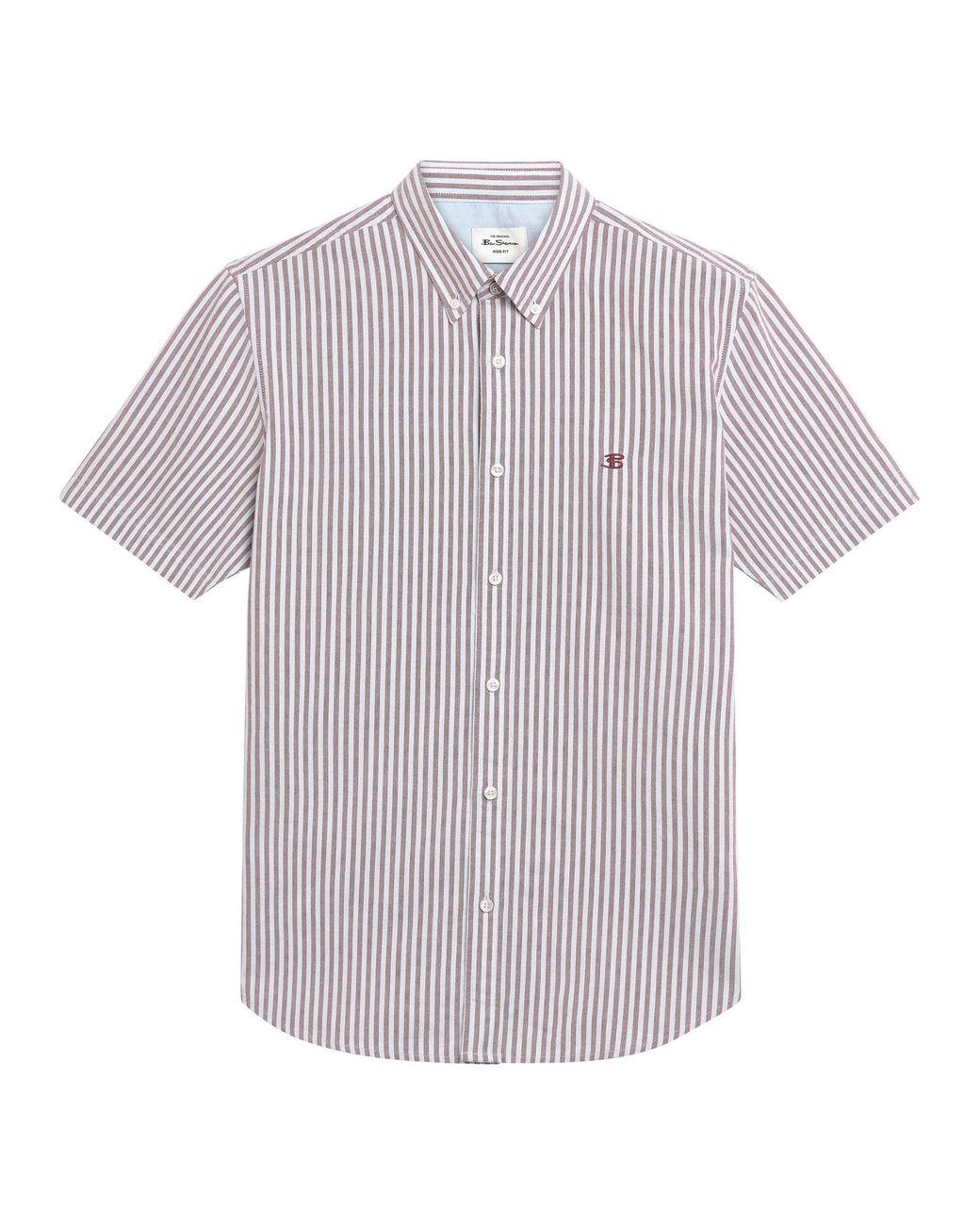 Ben Sherman White Short Sleeve Oxford Stripe Shirt In for men