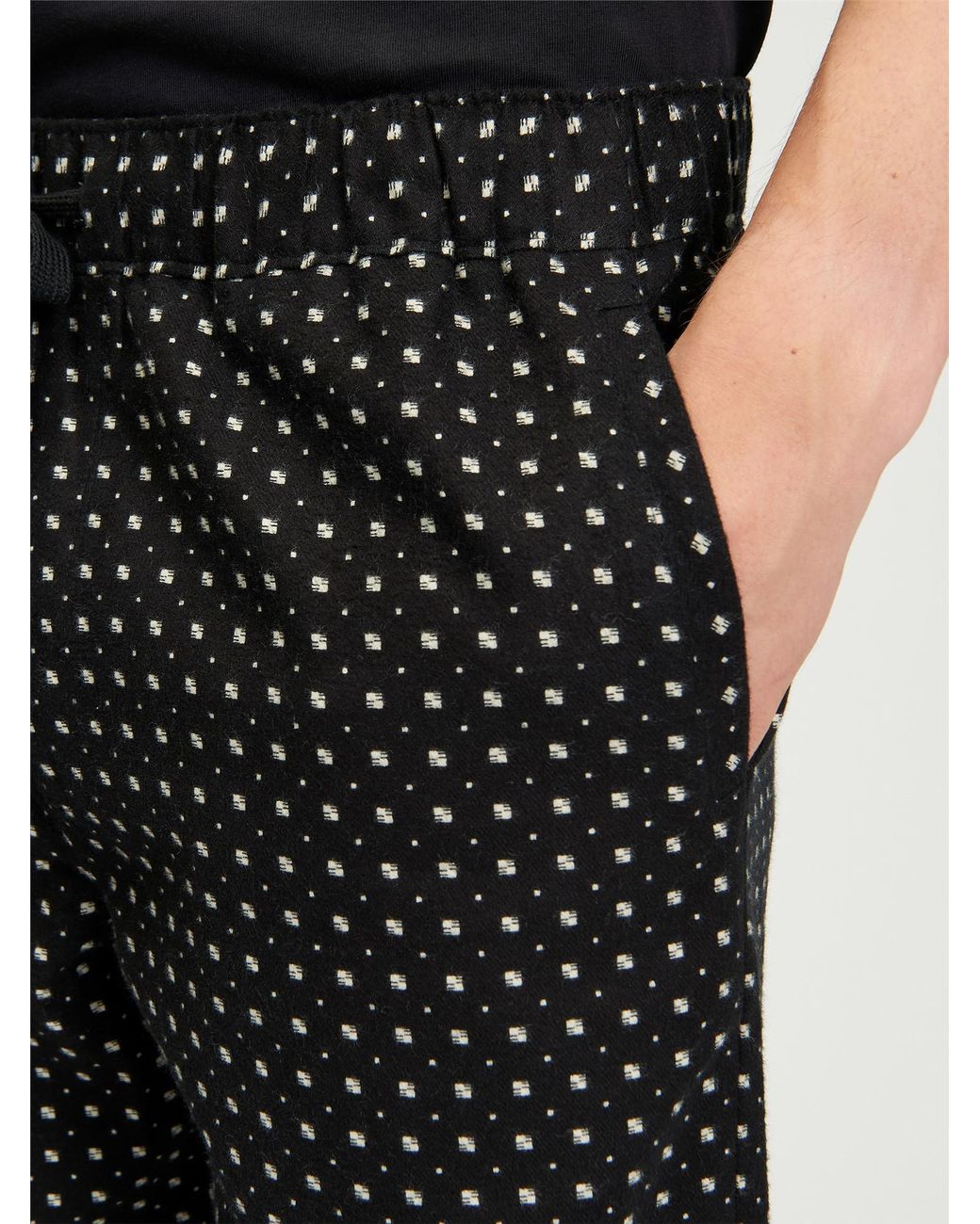 Ben Sherman Brushed Mono Print Trouser In Black for men