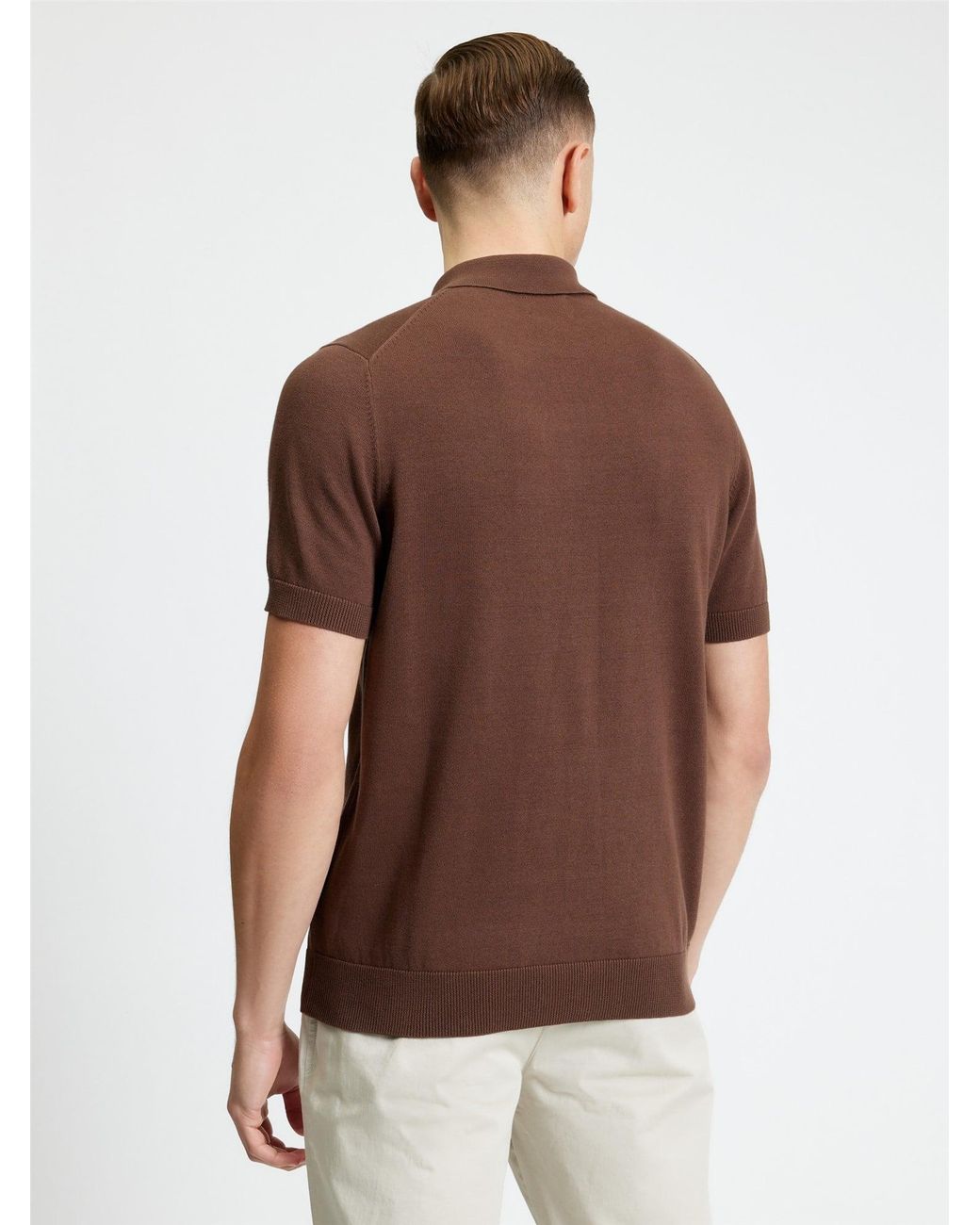 Ben Sherman Brown Signature Short Sleeve Polo In Chestnut for men