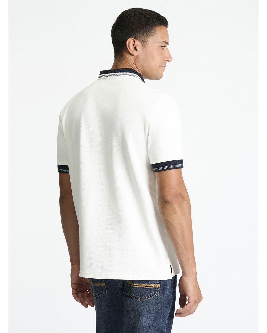 Ben Sherman White Trim Block Polo Shirt In for men