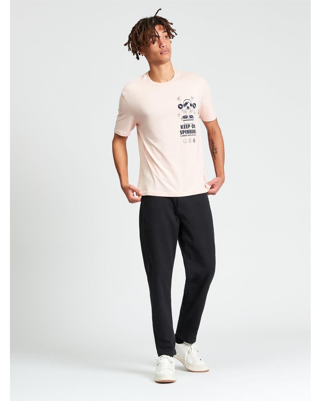 Ben Sherman Multicolor Short Sleeve World Dj Tshirt In Blush Pink for men
