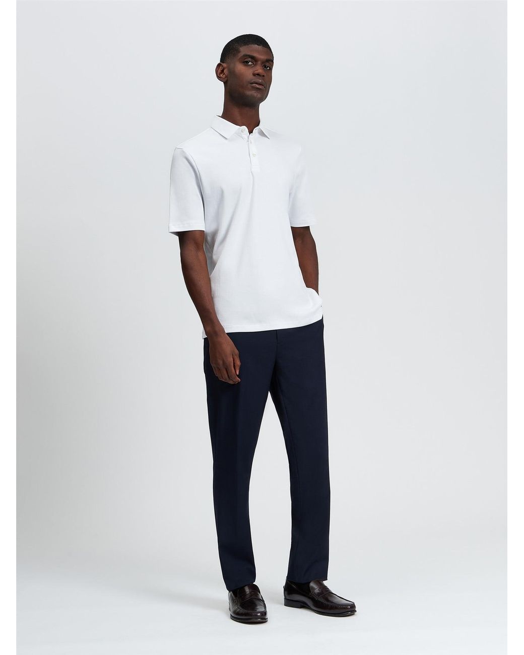 Ben Sherman White Short Sleeve Smart Tailored Polo In for men