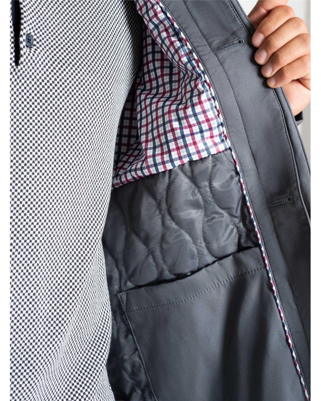 Ben Sherman Blue Wadded Bonded Mac In for men