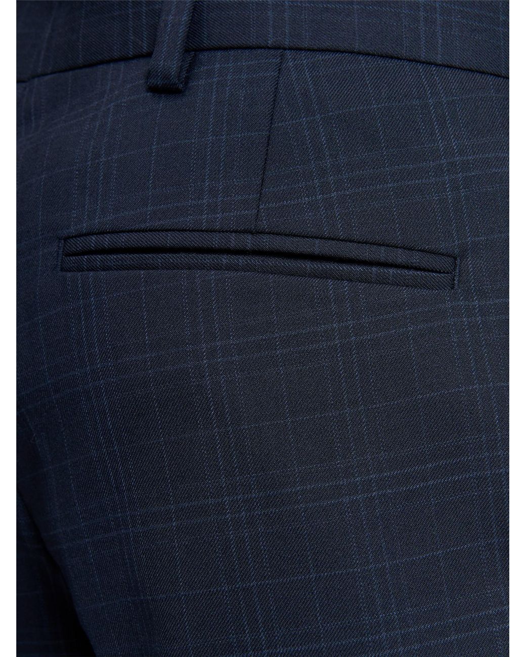 Ben Sherman Blue Navy Tonal Check Trouser In Navy for men