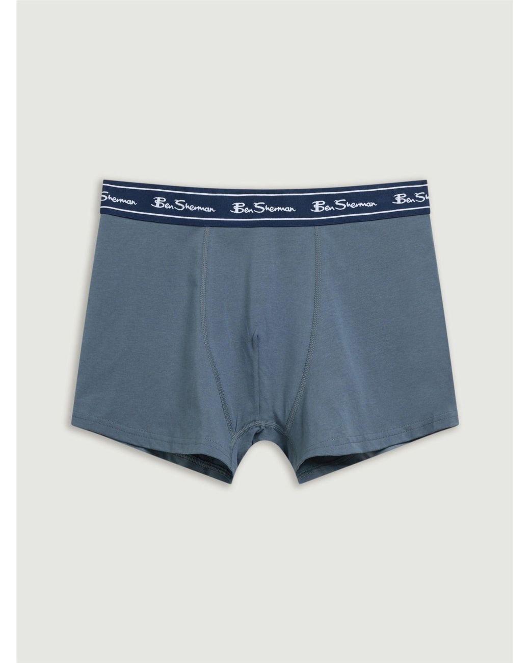 Ben Sherman 5 Pack Stripe Logo Trunks Assorted In Blue for men