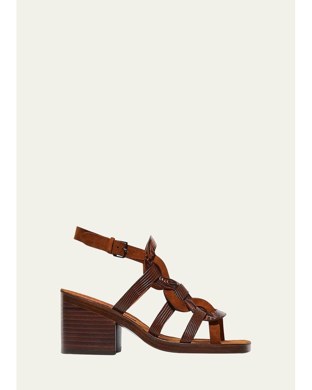 Caged block hot sale heel sandals