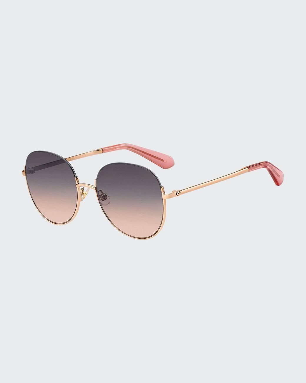 Kate Spade Astelle Semirimless Round Stainless Steel Sunglasses in