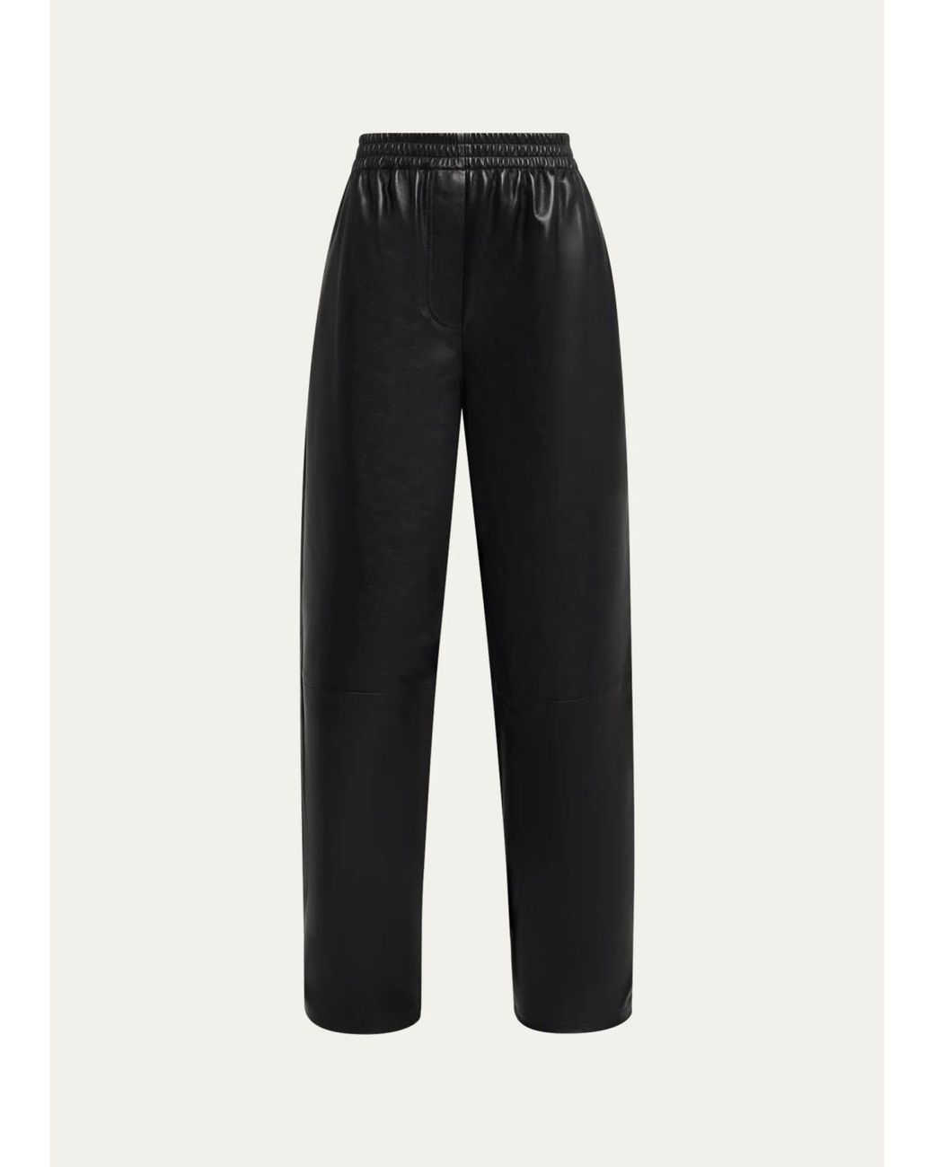 Jonathan Simkhai Black Corrine Leather Pull-On Pants