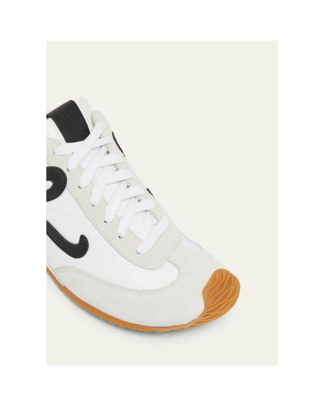 Loewe White Flow Runner Suede And Leather Sneakers