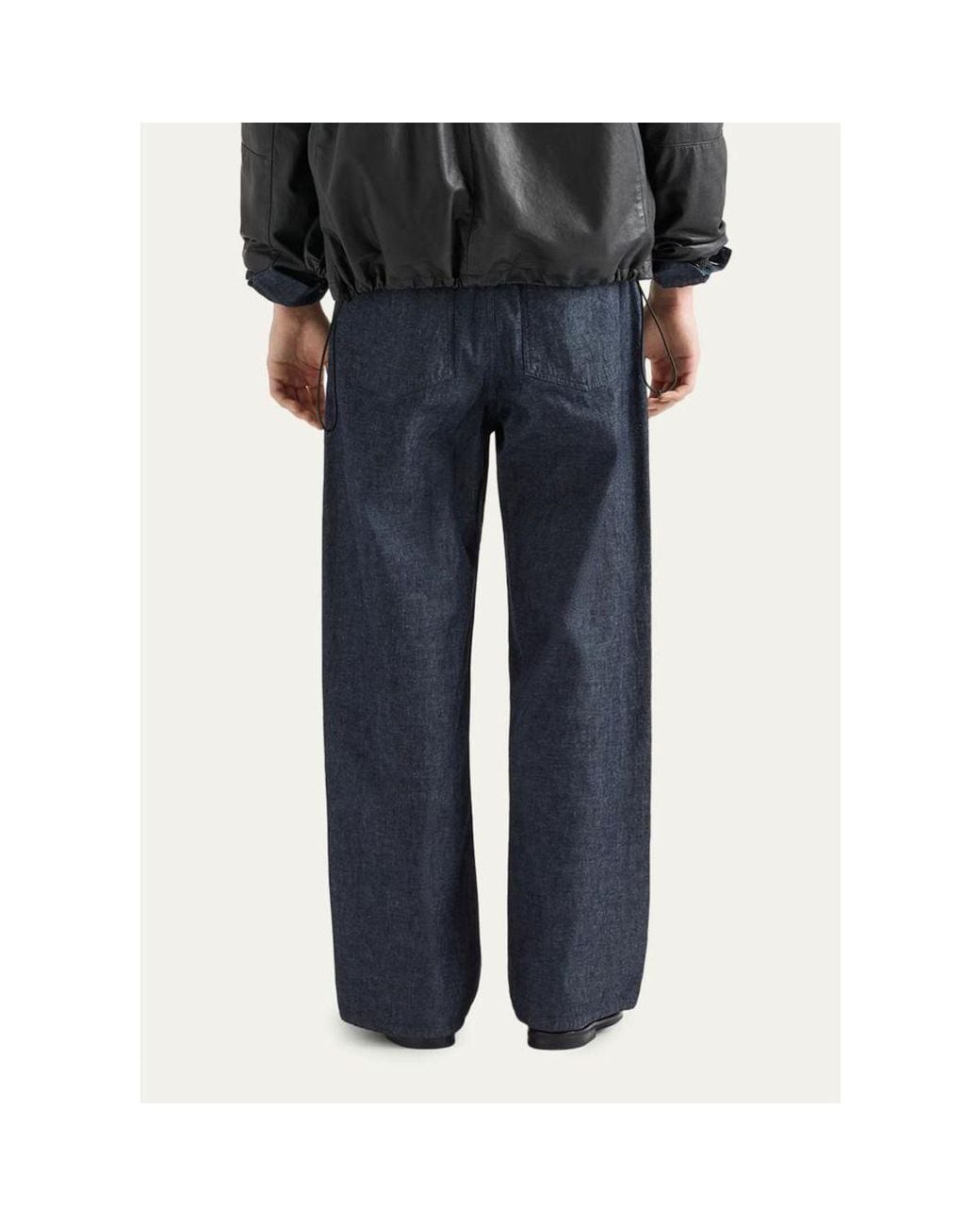 Prada Blue Washed Chambray Pants for men