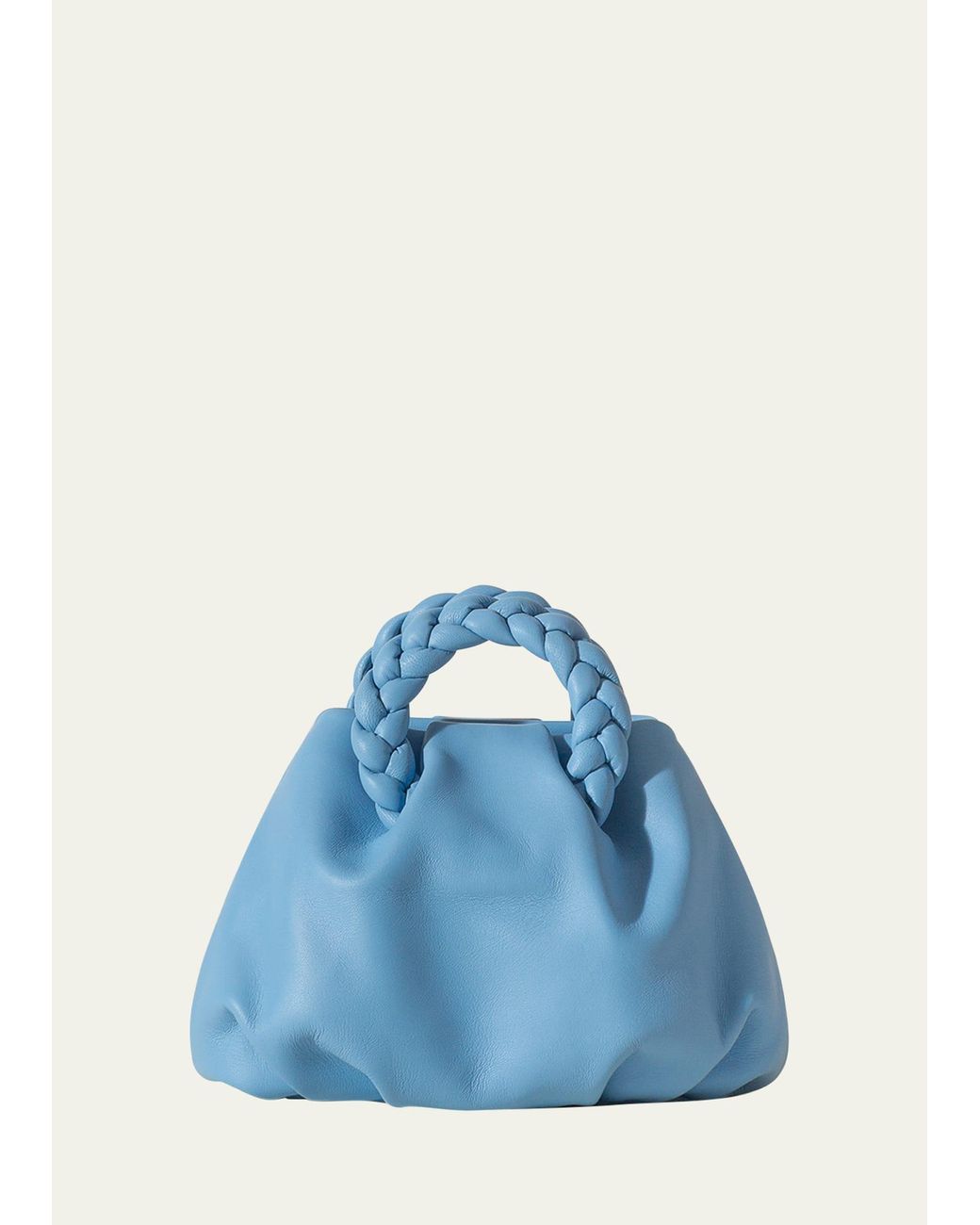 Hereu Bombon Leather Top Handle Bag in Blue
