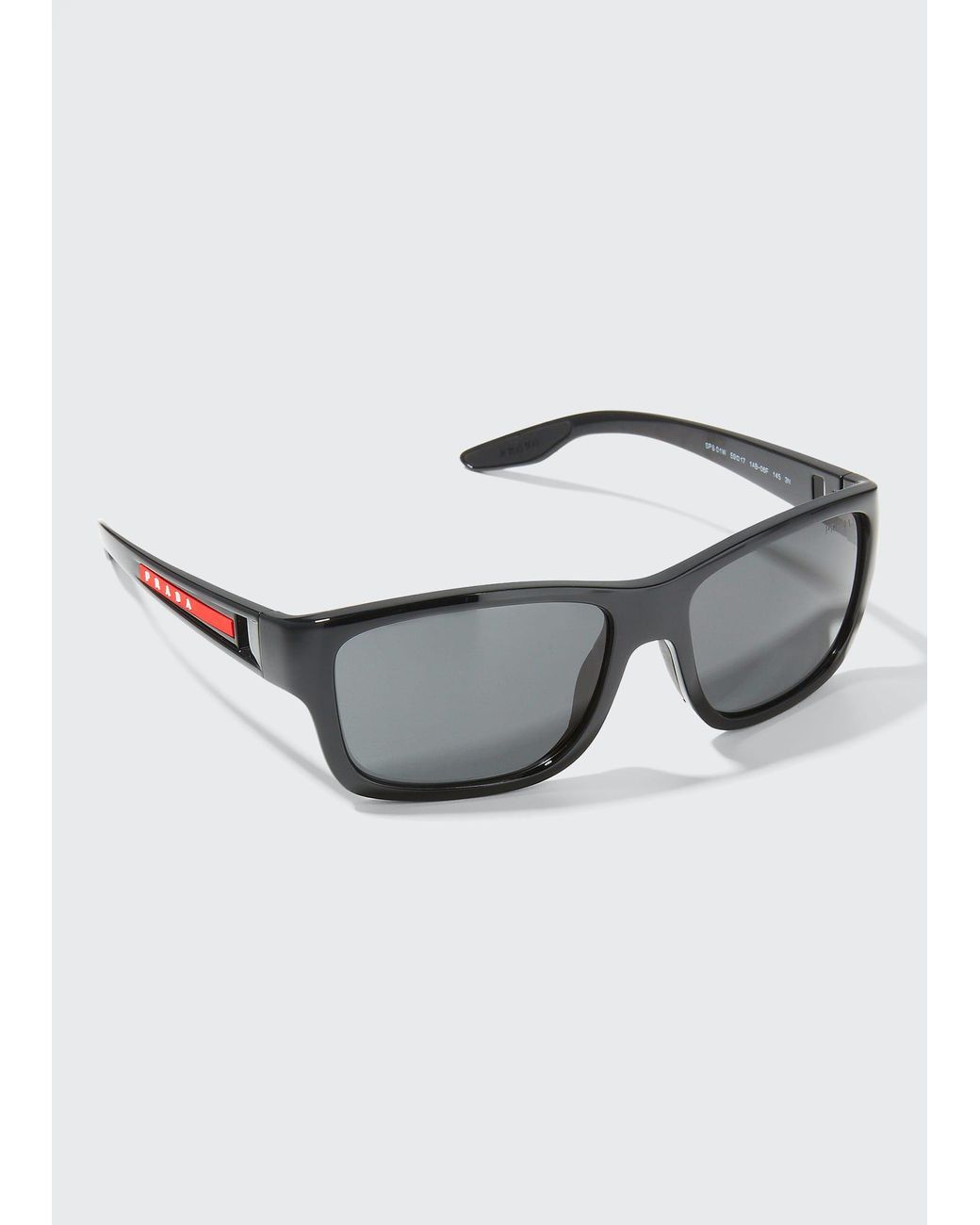 Prada 01ws Oval Logo Acetate Sunglasses in Gray for Men Lyst