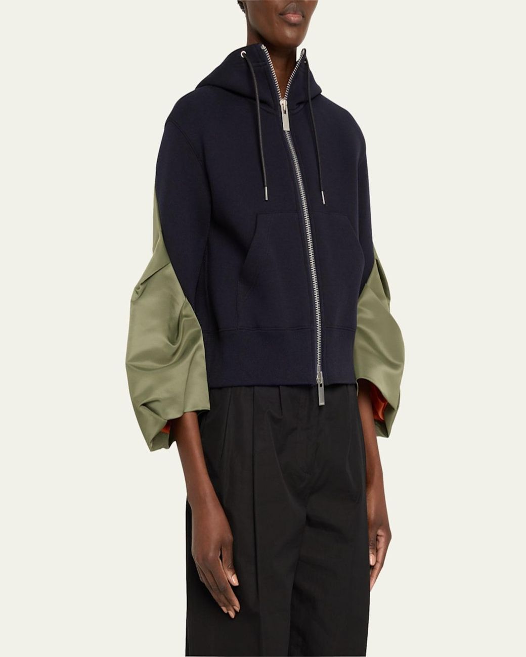 【sacai】Relaxed Hoodie Vest sacai Nylon Twill Hoodie Vest | REVERSIBLE