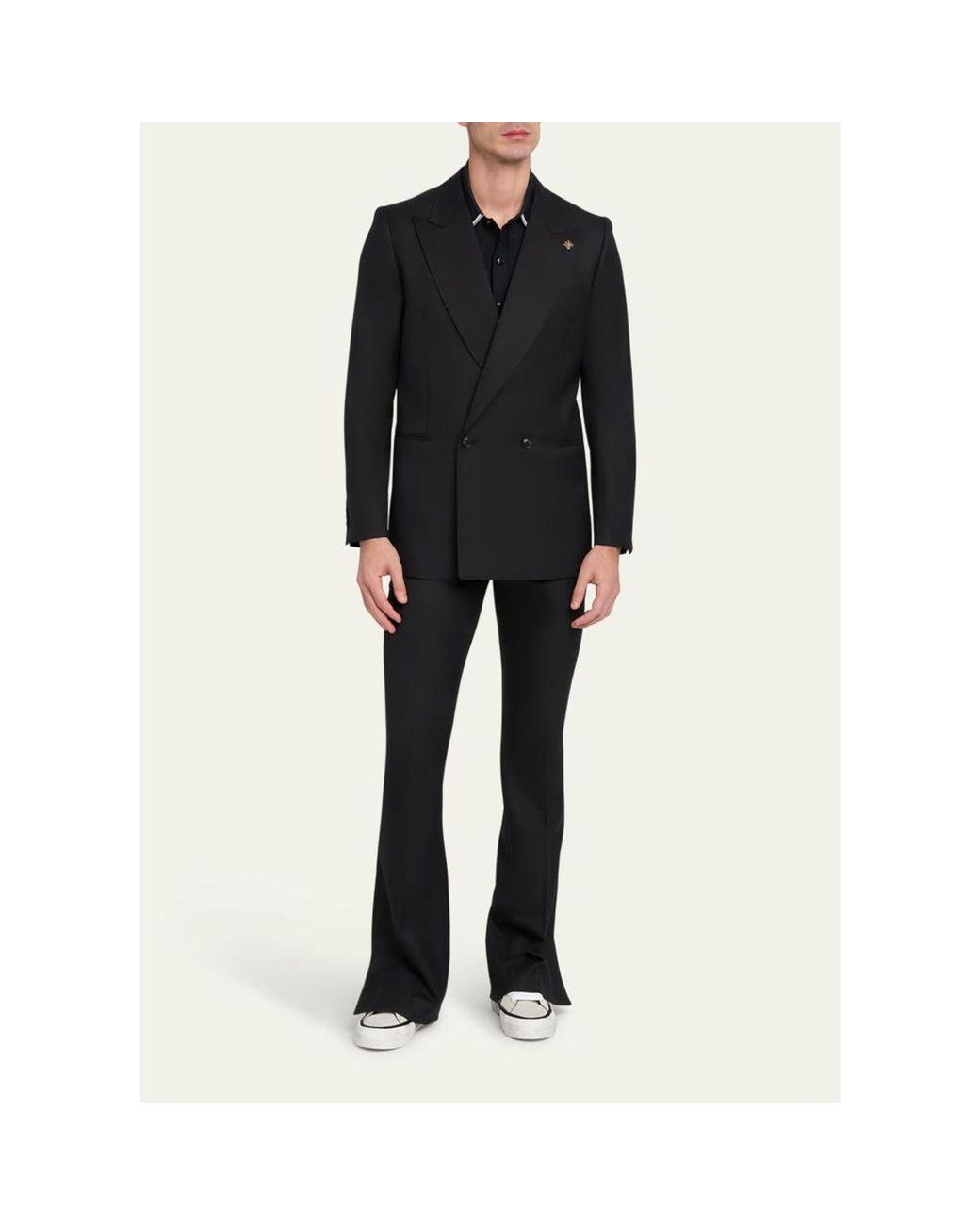 Amiri Black Ma Double-Breasted Wool Blazer for men