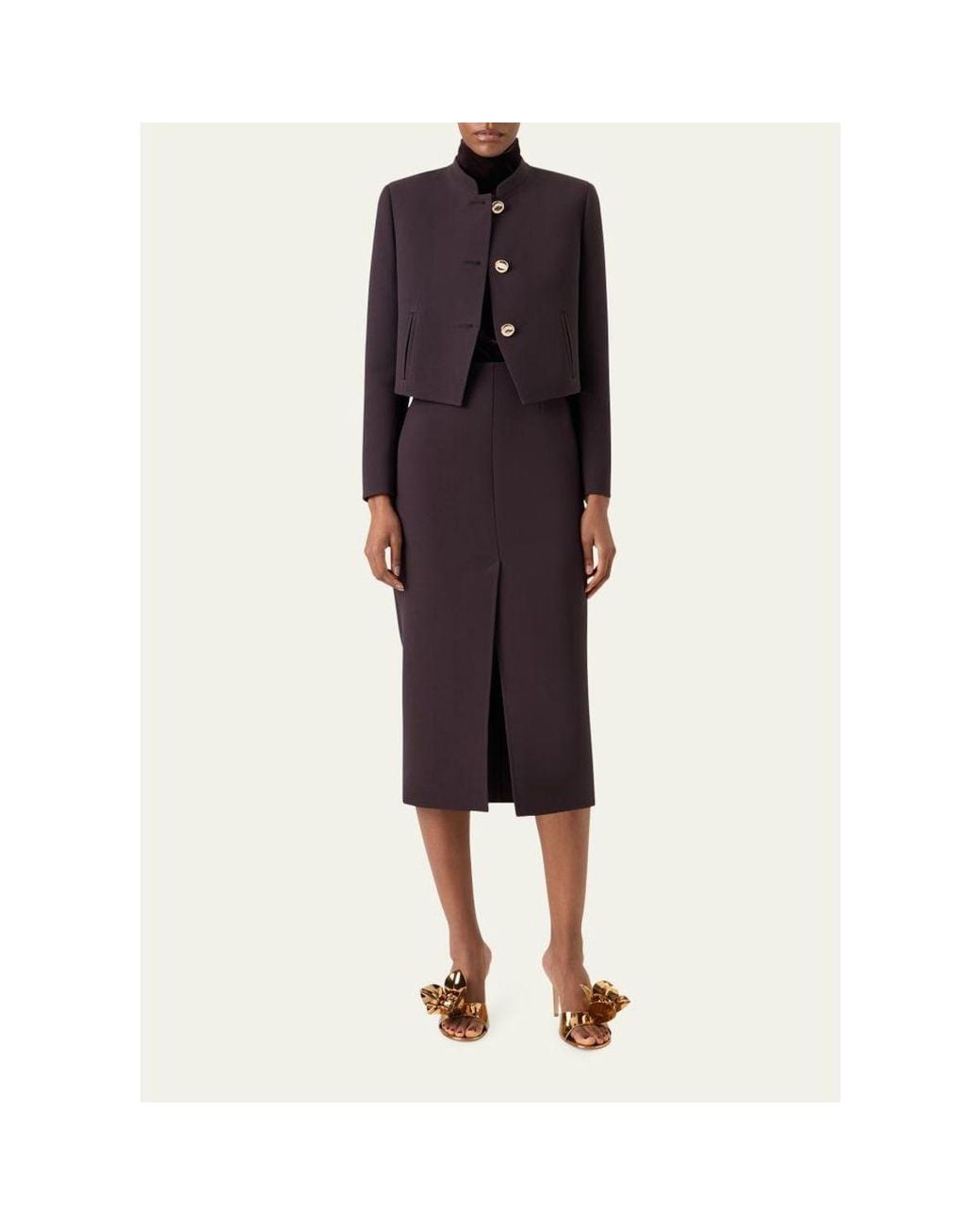 Akris Brown Kadet Short Wool Jacket