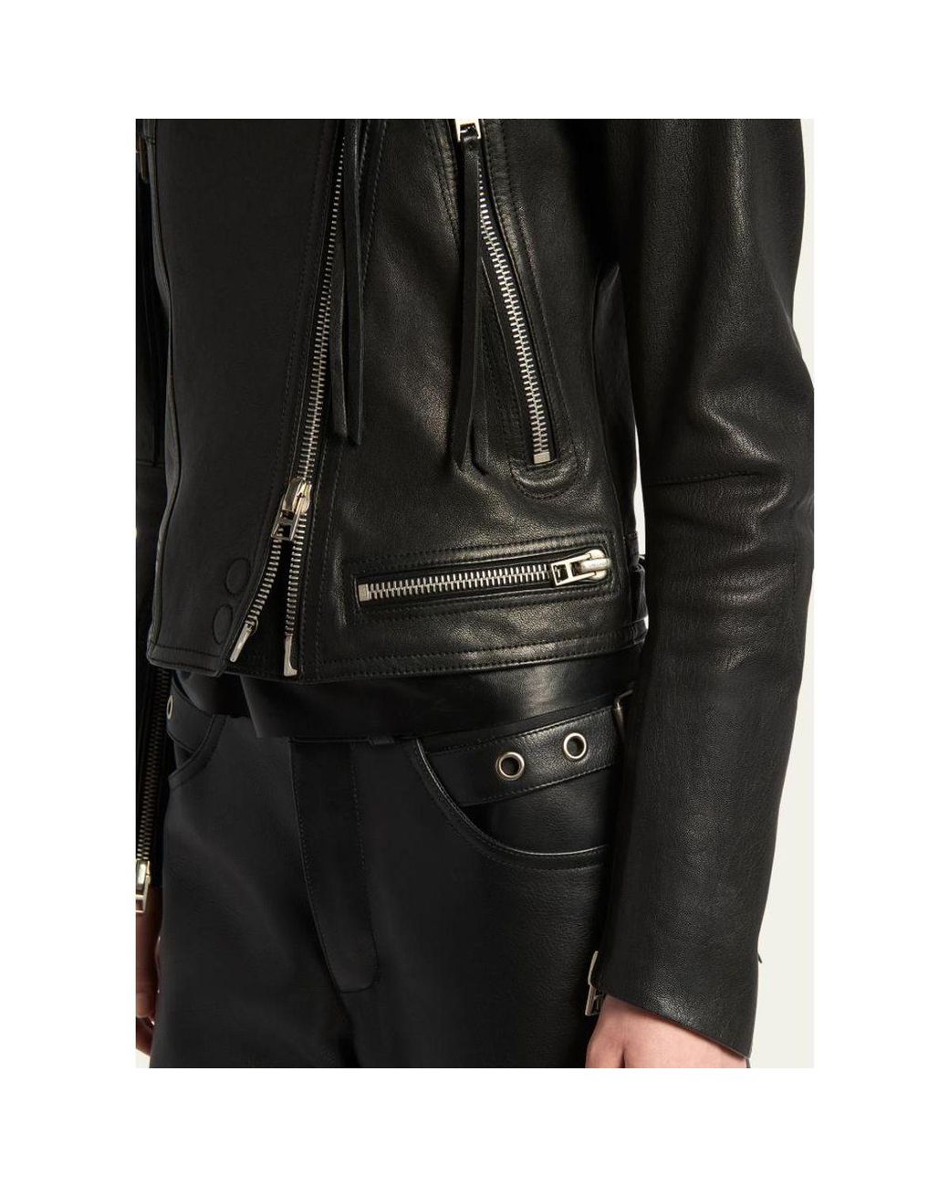 Tom Ford Black Leather Moto Jacket