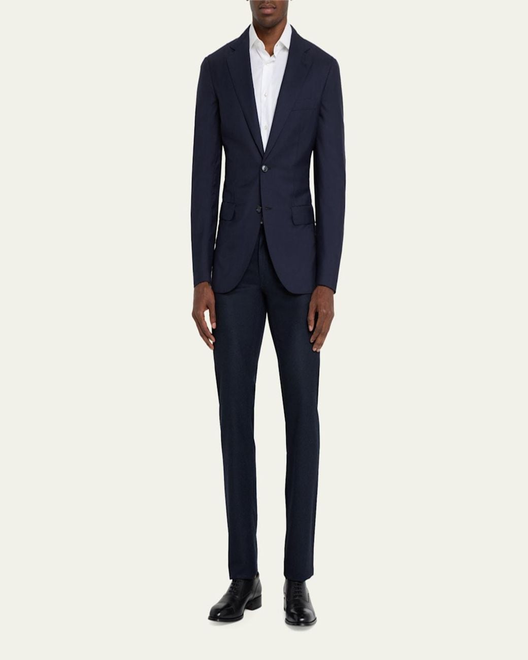Brioni Blue Solid Wool-Silk Blazer for men