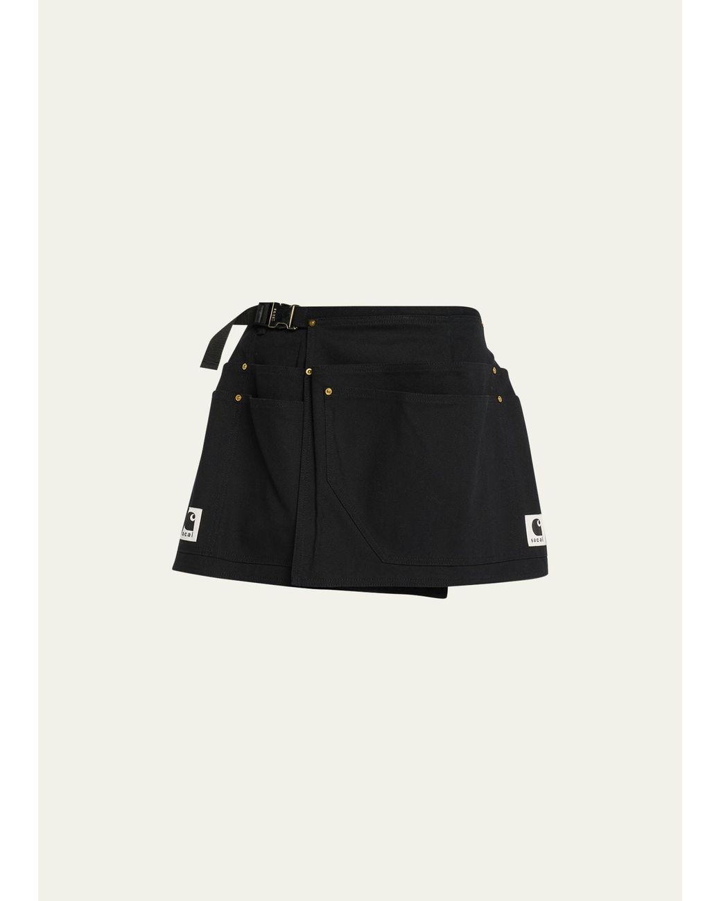 Sacai X Carhartt Wip Apron Belted Mini Skirt in Black | Lyst