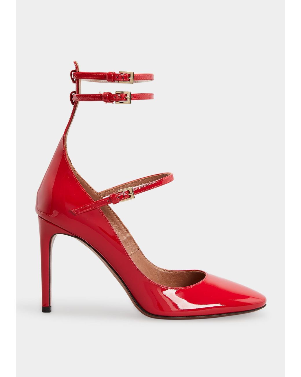 Alaïa Patent Mary Jane Ankle-strap Pumps in Red | Lyst