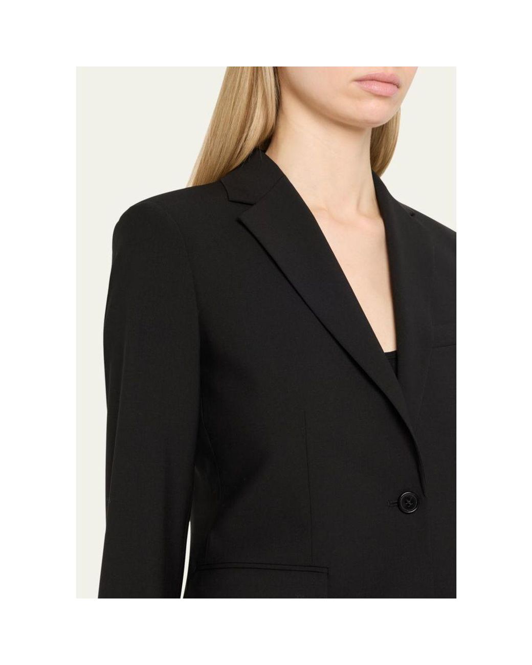 Theory Black Slim One-Button Jacket