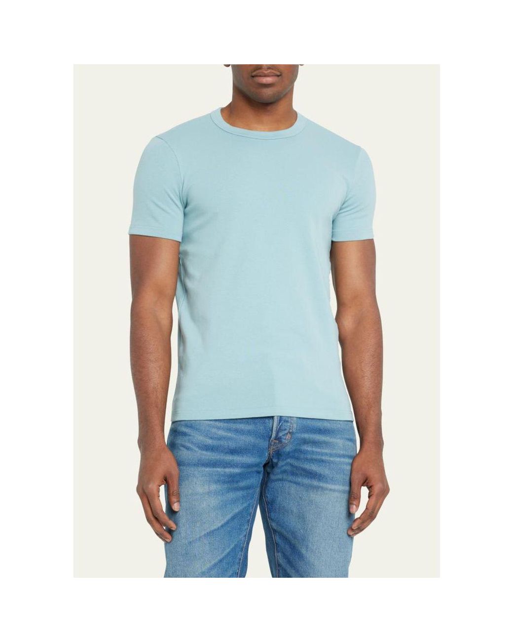 Tom Ford White Solid Stretch Jersey T-Shirt for men