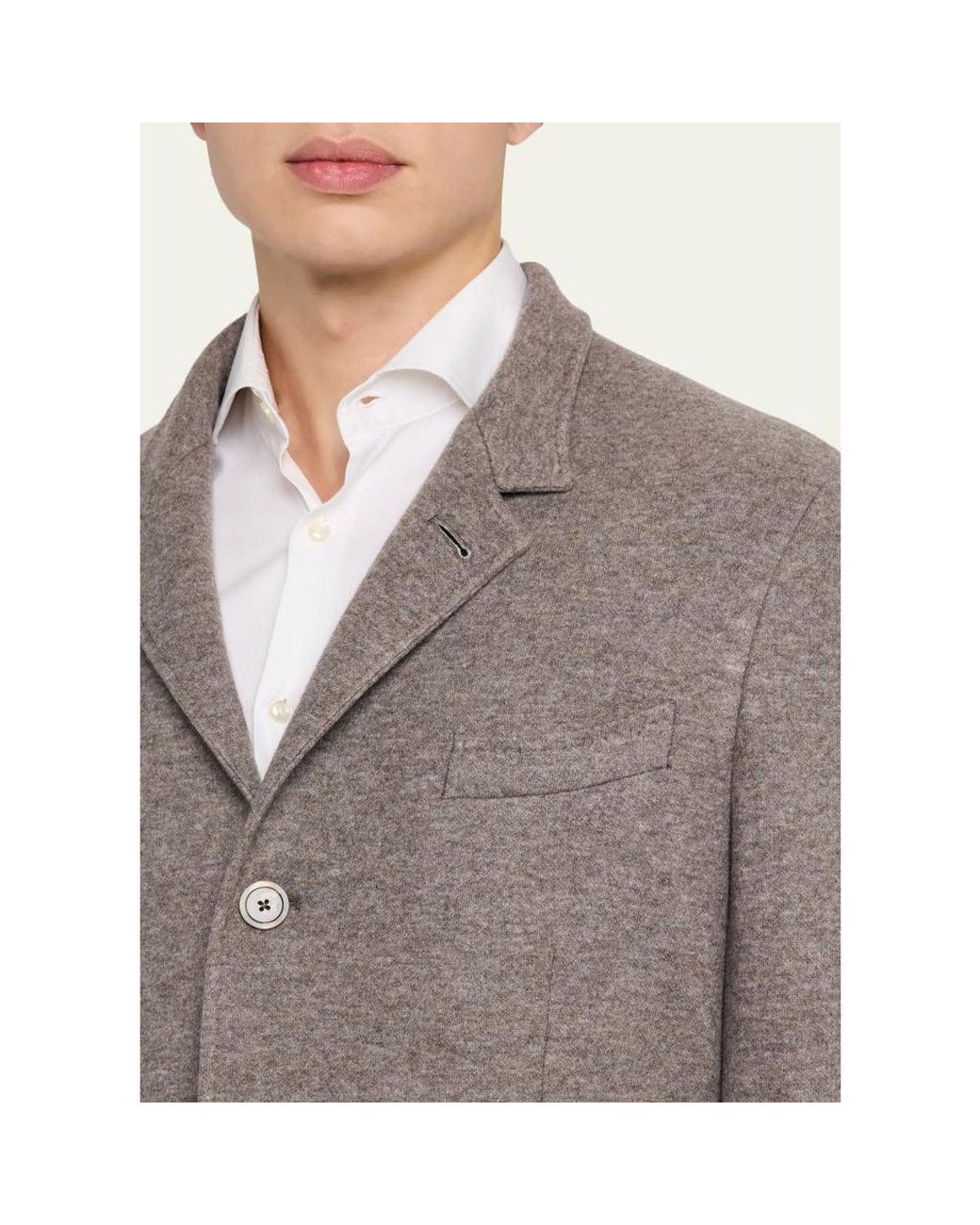 Fedeli Brown Double-Face Cashmere Chore Jacket for men