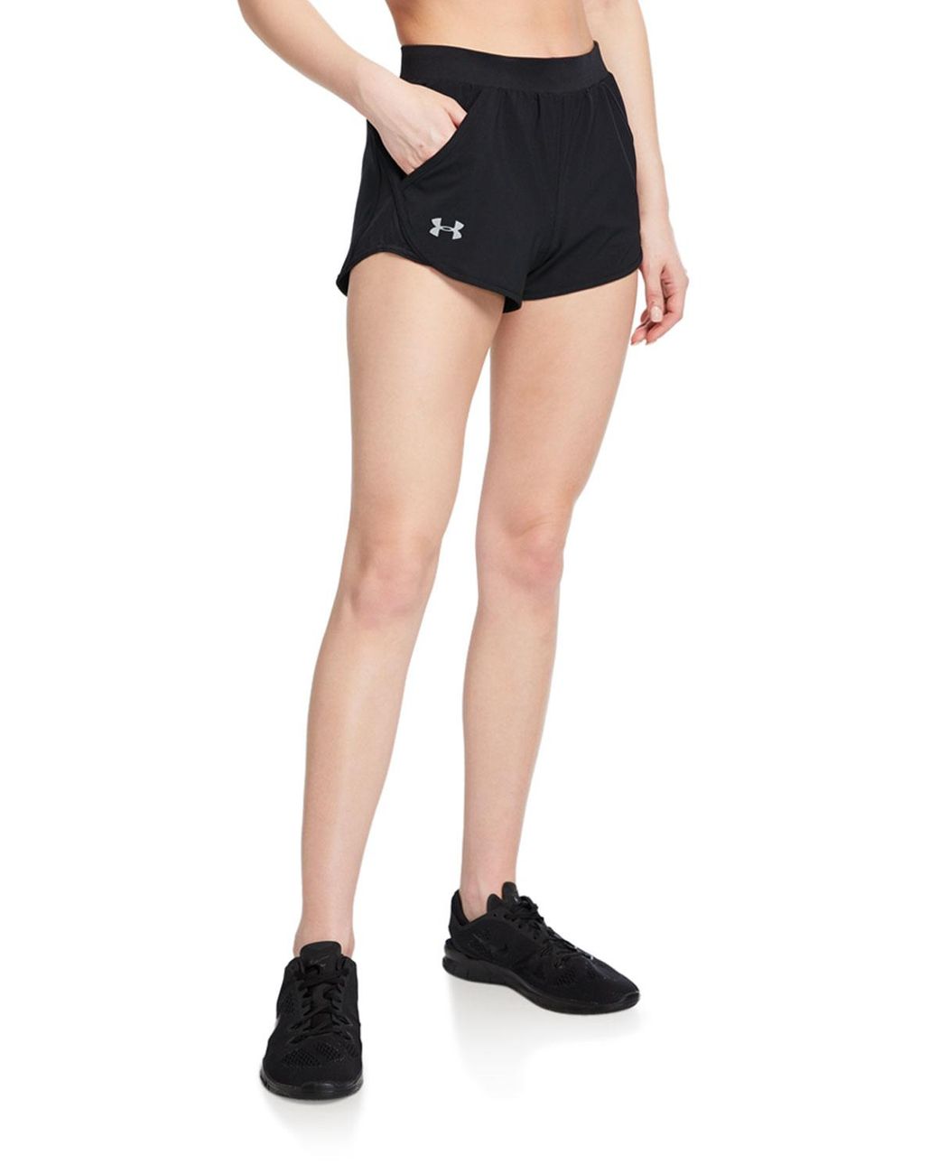 under armour fly by shorts black