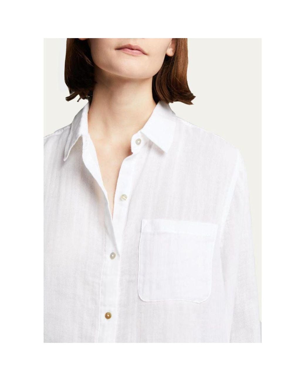 Rails White Ellis Button-Down Long-Sleeve Solid Shirt