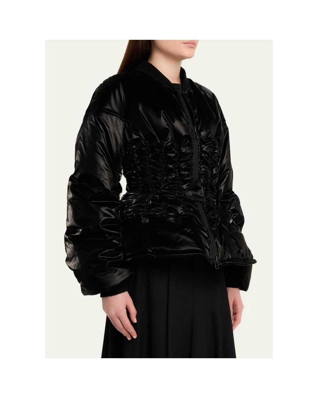 Junya Watanabe Black Cinched Ruched Jacket