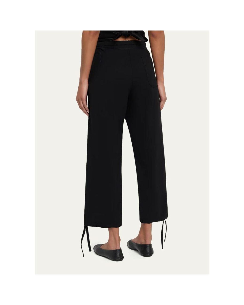 6397 Black String Wool Twill Trousers
