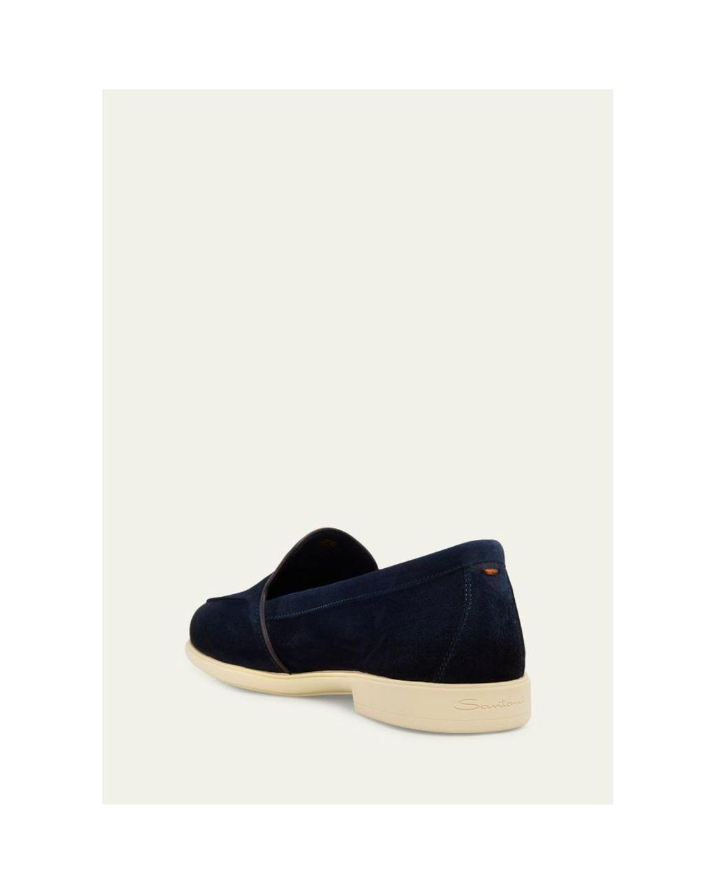 Santoni Blue Suede Loafers