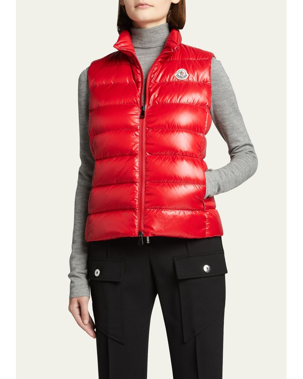 Moncler ghany shiny hotsell quilted puffer vest