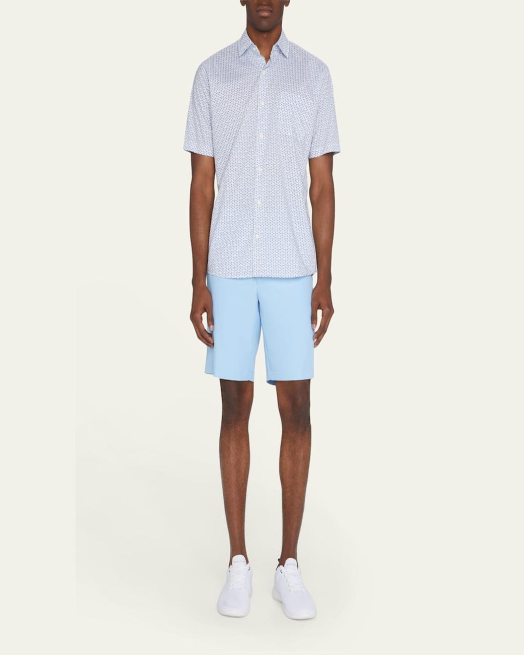 Peter Millar Blue Salem High Drape Performance Shorts for men